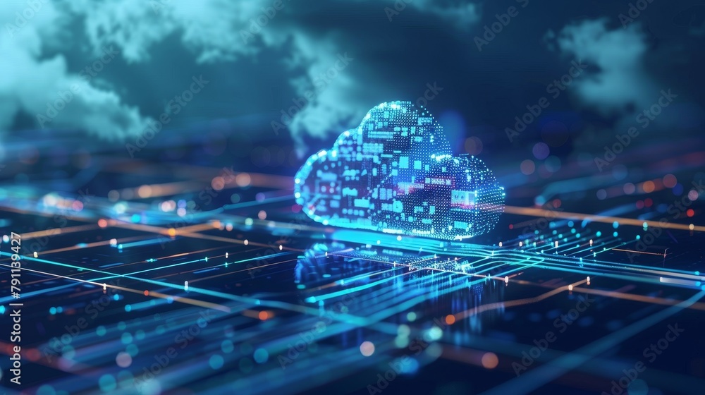 Poster Cloud workload scheduling optimizing resource allocation  AI generated illustration