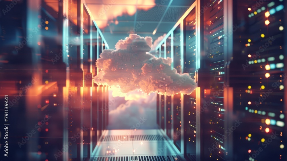Poster Cloud-native databases designed for scalability and resilience  AI generated illustration