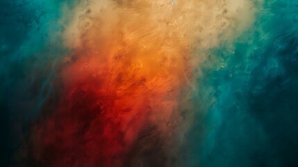 abstract watercolor background with orange, blue and red colors.