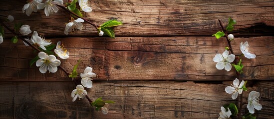 Spring Blossom on wooden background