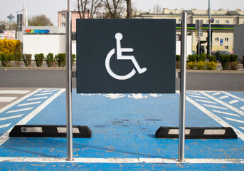 Parking space in the parking lot for the disabled