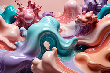 liquid 3D shapes, fluid color, gradient shapes, covers template, abstract holographic