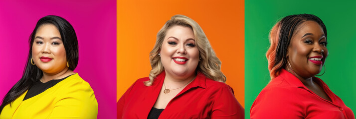 A group of women standing side by side, looking towards the camera
