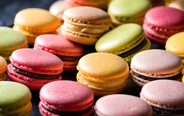 Obraz premium Multi-colored macarons close-up