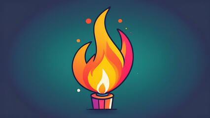 Torch icon isolated on white background stock illustration