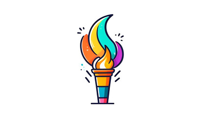 Torch icon isolated on white background stock illustration