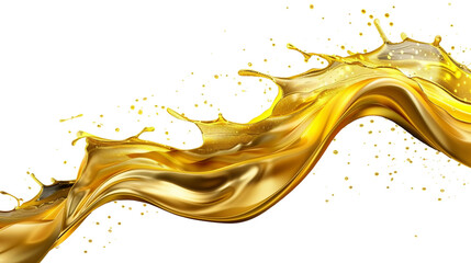 Golden oil splash cut out 