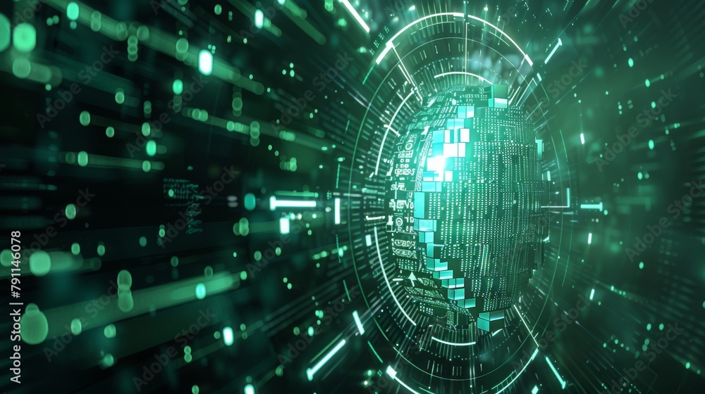 Poster data encryption as a shield against hackers ai generated illustration