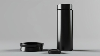 Blank mockup of a compact and leakproof collapsible thermos for onthego use. .