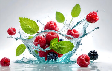 Bunch of fresh berries close-up