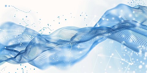 blue wave lines dots digital banner liquid cooled resources background executive industry content small flowing stream wall isolated energy unconnected web graphics