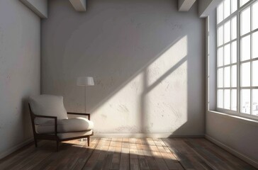 Fototapeta premium Chair and Lamp in Room