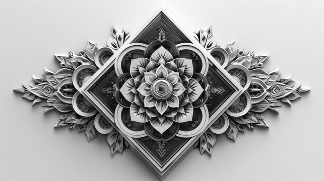 Geometric Papercut Tattoo Design Mesmerizing Intricate Black and White Art