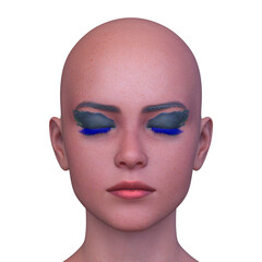 女性の顔アップ　3DCGレンダリング