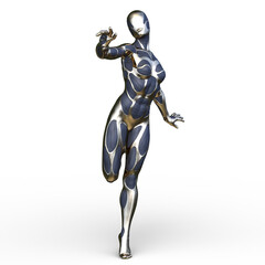 女性サイボーグ　3DCGレンダリング