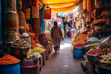 Fruits and vegetables on the bazaar of Marrakesh, Morocco