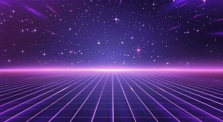 Purple and Blue Background With Stars