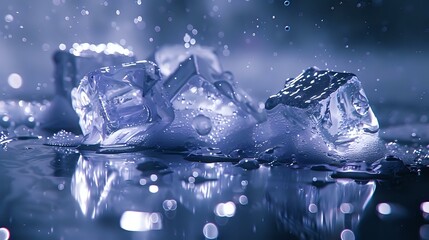 Serenity in Blue: Melted Ice and Reflection