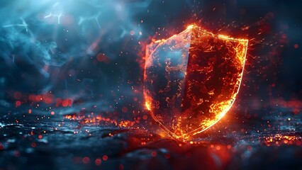 Cyber Shield Protection: A Strong Defense Against Online Threats. Concept Online Security, Data Protection, Cyber Threats, Internet Safety, Privacy Measures