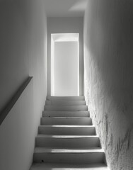 Ascending Stairs in Black and White