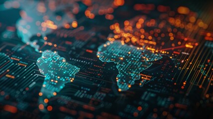 A map of the world with different data privacy laws and regulations highlighted representing the complex and varying landscape of data sovereignty. .