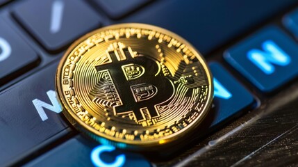 ICO, Initial Coin Offering. Digital electronic binary money financial concept. Bitcoin currency exchange on virtual screen interface.