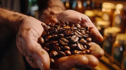Rolgordijnen Roasted coffee beans. Coffee background © Jane Kelly
