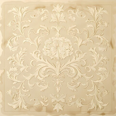 Exquisite Beige Floral Art: Delicate Gradient Patterns on Bright Drawing Paper, Focus on Artistic Design