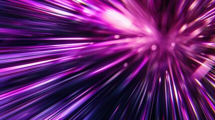 Speedy motion blur creating flashy pattern of purple straight lines, laser beams