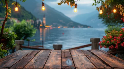 Zelfklevend Fotobehang Wooden Dock on Lake © ArtCookStudio