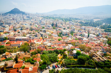 Panoramic view of  Athens from Acropolis Hill, Greece. - 791164657