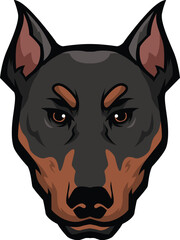 Dog head animal illustration
