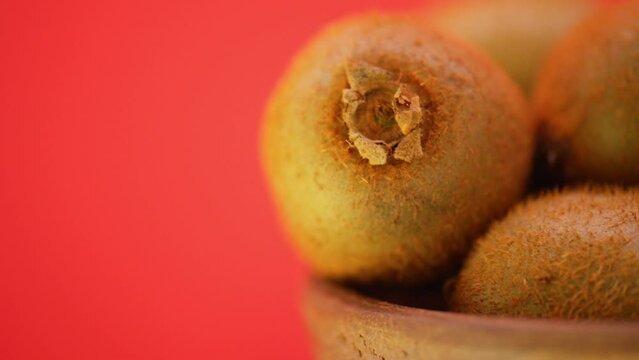 several ripe kiwi in plate