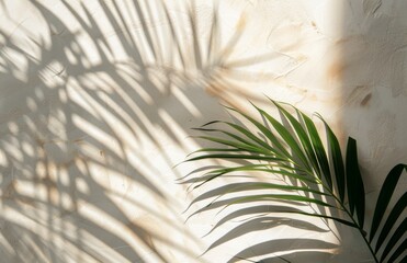 Palm Tree Casting Shadow on Wall