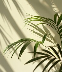 Obraz premium Palm Tree Casting Shadow on Wall
