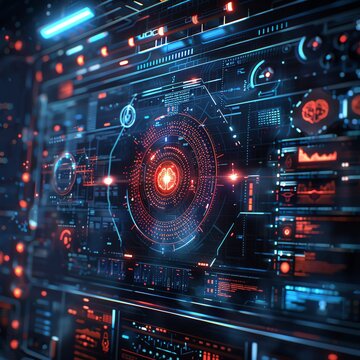 An employee performance evaluation system based on brainwave analysis, futuristic background