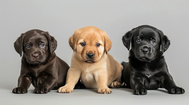 adorable puppies of various breeds cute furry friends studio pet photography