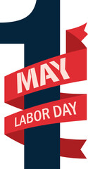Design element for May 1st Labor Day. Vector design in flat style isolated on transparent background.
