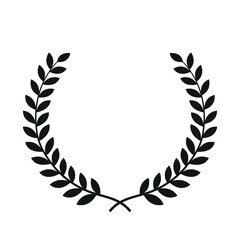 laurel wreath black vector victory symbol on white background