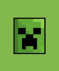 Block School Pixel T-shirt Logo: Gadgetpunk, Future Tech, Chromatic,  Creepypasta, Text-Based, Green Background Square