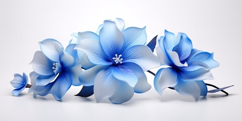 blue flower, white background, masterpiece, high quality, 3d.