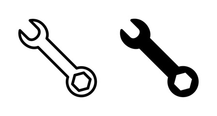 wrench icon vector isolated on white background. Wrench vector icon. Spanner symbol