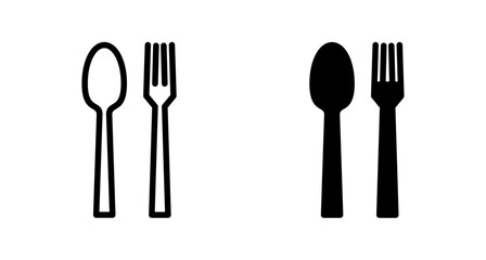 Fork, Spoon, and Knife isolated on white background. Restaurant icon. food icon. Eat. Cutlery icon.