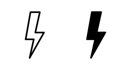 Lightning icon vector isolated on white background. Bolt icon vector. Energy and thunder electric icon - obrazy, fototapety, plakaty