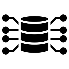 Computer chip circuit board glyph icon for apps and websites