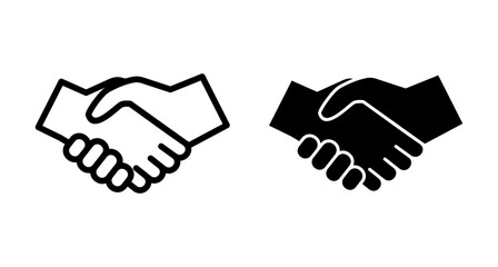 Business handshake icon vector isolated on white background. Handshake icon vector. contract agreement. Trust icon vector. Deal. Done. partnership icon