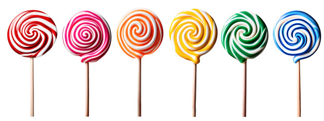 set of lollipops, different colors: red, pink, orange, yellow, green, blue; Children's Day