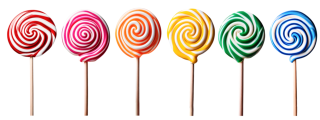 set of lollipops, different colors: red, pink, orange, yellow, green, blue; Children's Day