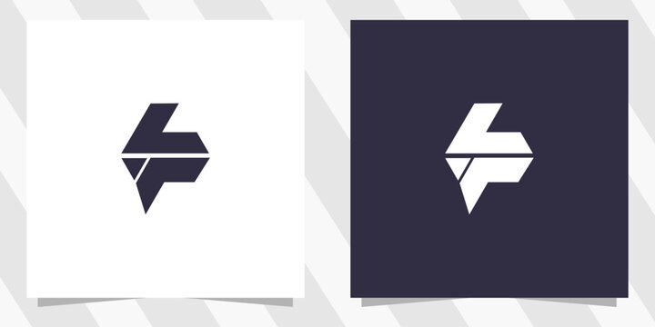 letter lp pl logo design
