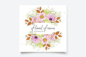 pink floral frame and background design